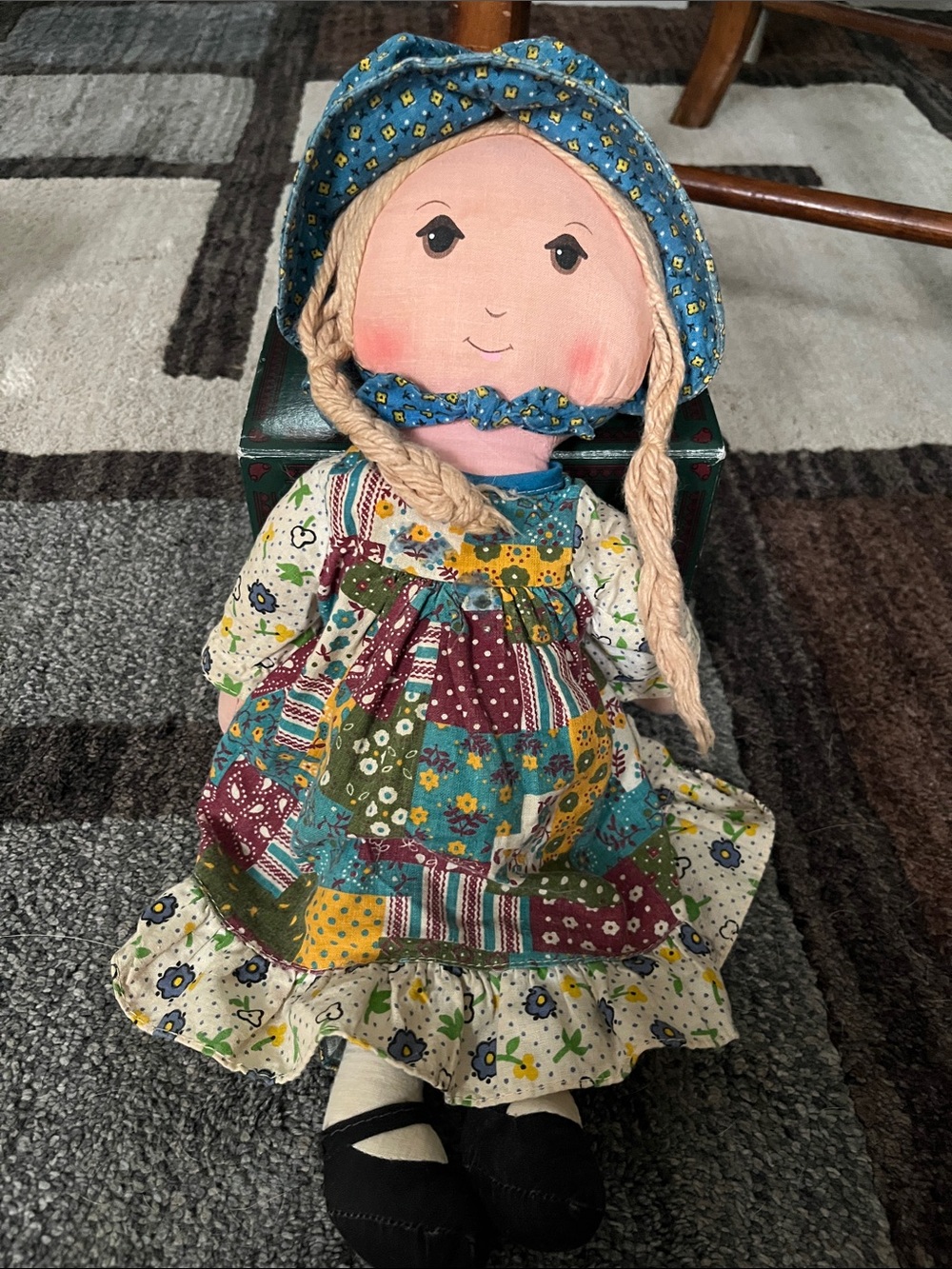 1970s Vintage Knickerbocker Holly Hobbie Cloth Rag Doll